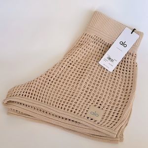 ALO Yoga Open-Knit High-Waist Chase The Sun Short